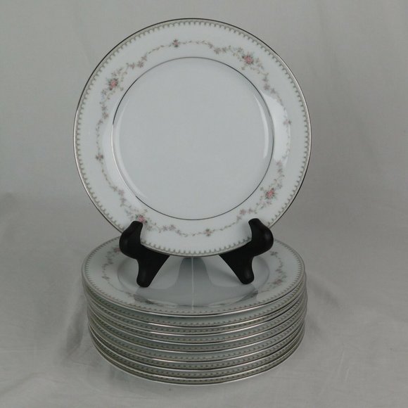 Noritake China Other - Noritake China 6102 Fairmont Pink Roses Floral Platinum Trim Salad Plate 8.25"